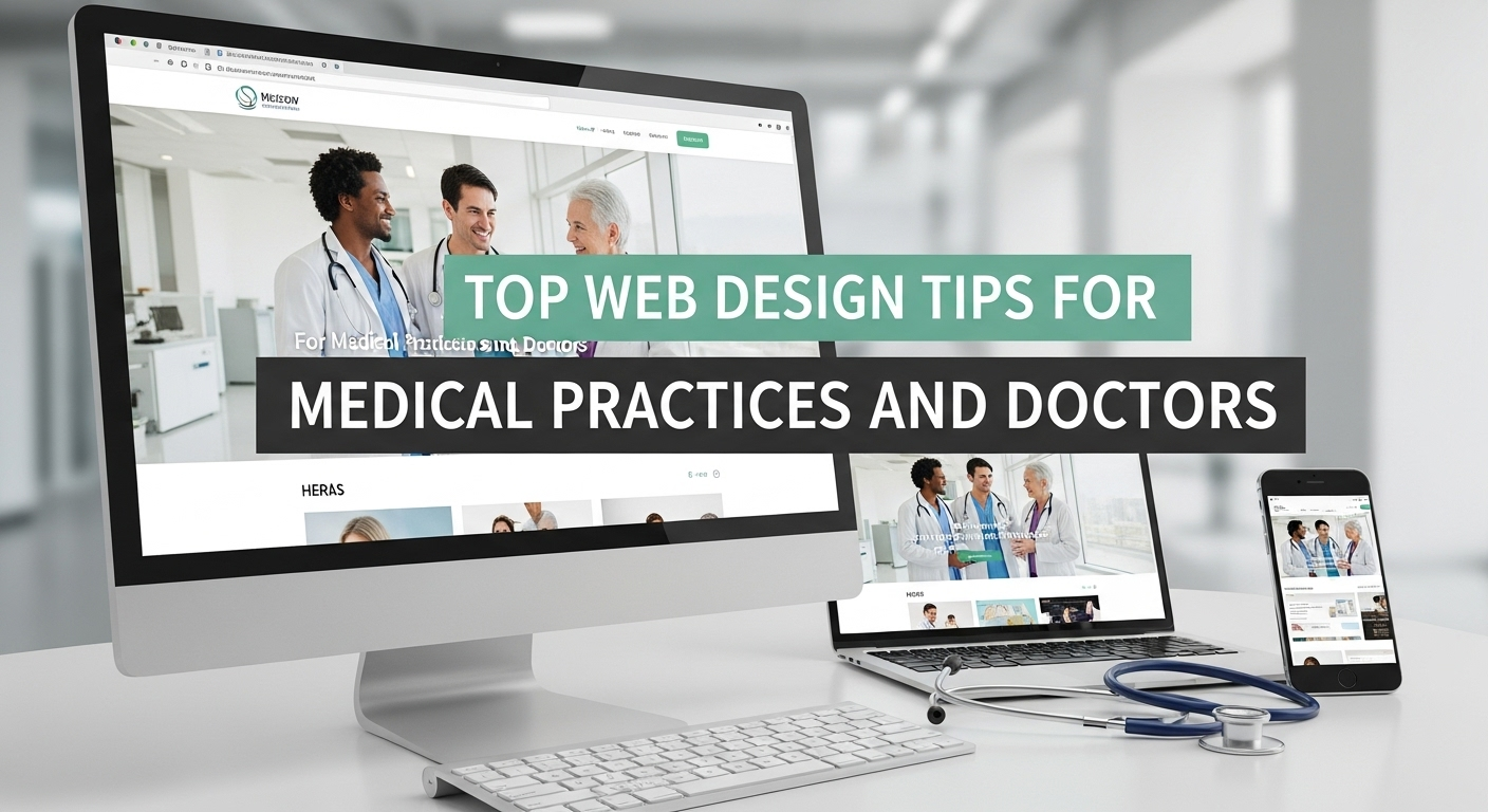 Laptop showing a medical website design